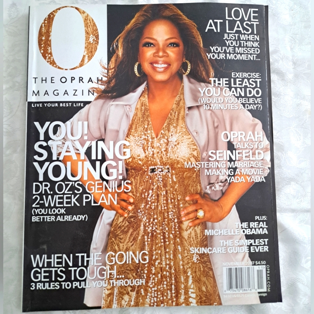 Oprah Magazine coffee table book, Gold Cover.